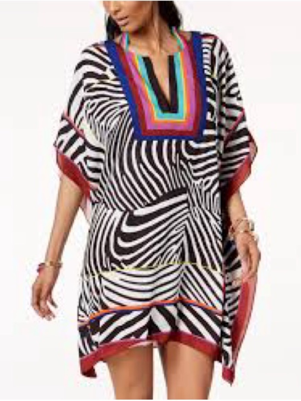 Trina Turk x I.N.C. | Zebra Krint kaftan, L/XL - Picture 2 of 8
